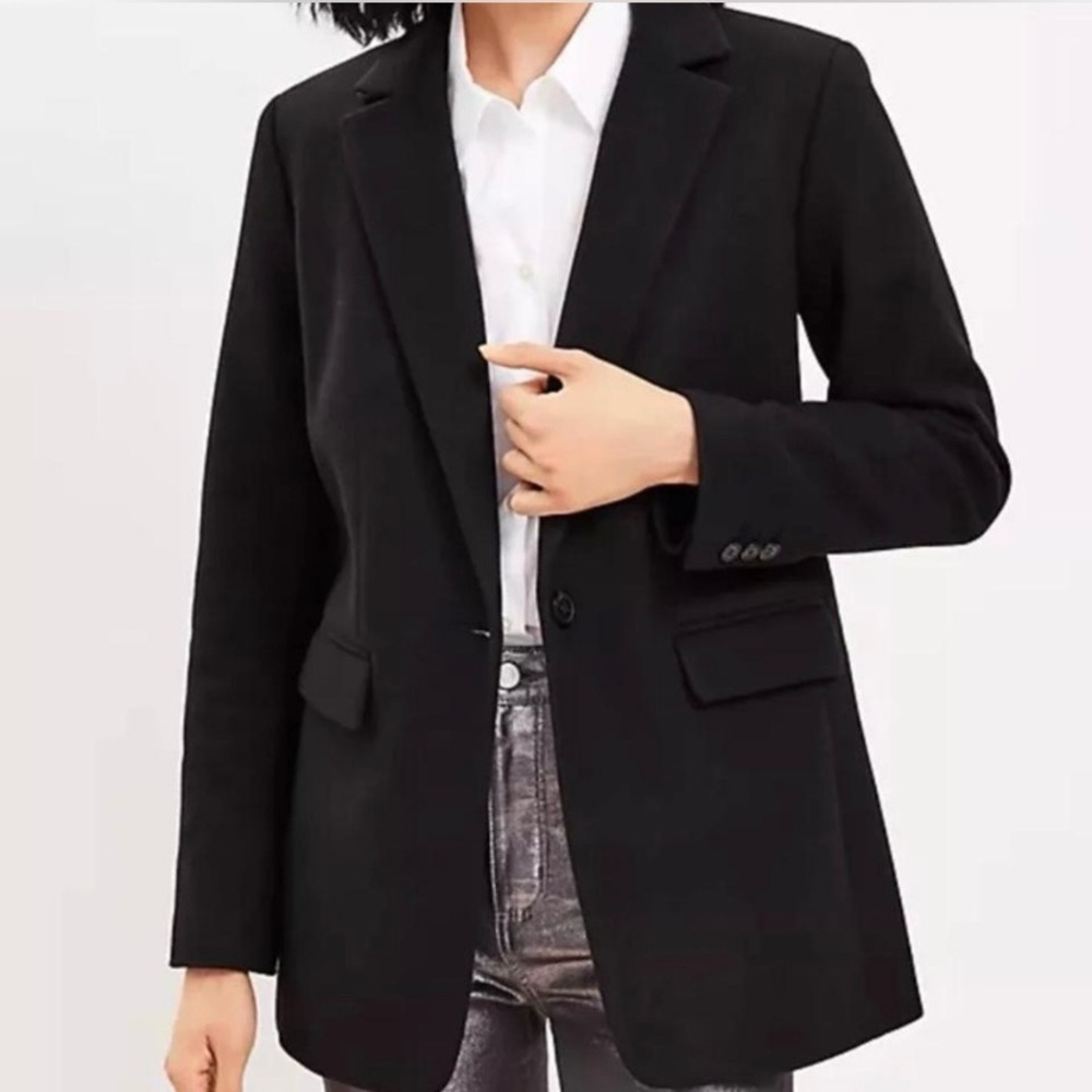 Ann Taylor Loft Black Blazer Jacket Long New